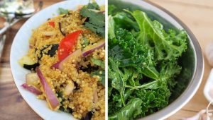 Quinoa và cải xanh