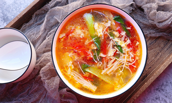 Canh nấm kim rau cải