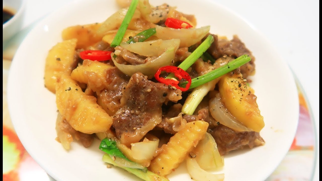 Bắp bò xào khoai tây