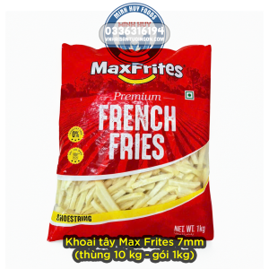 Khoai tây Max Frites 7mm (thùng 10 kg - gói 1kg)