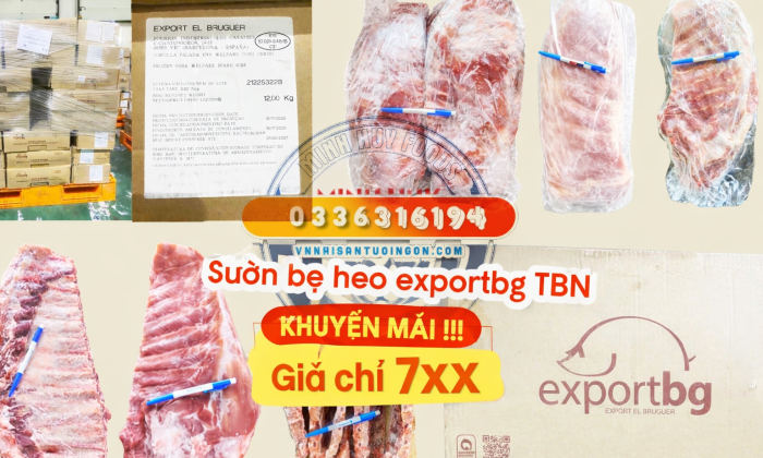 Sườn bẹ heo exportbg TBN giá chỉ 7xx